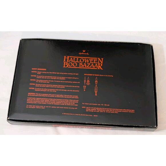 Vtg Hallmark Halloween Boo Blinkers White Ghost Plastic Blow Mold Light String - Picture 7 of 7